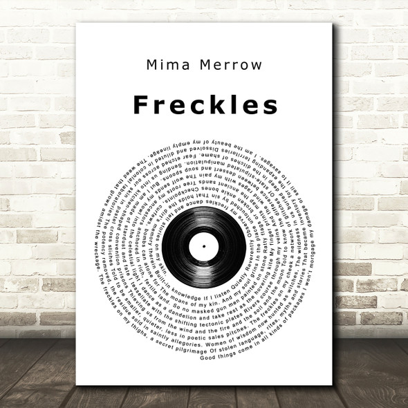 Mima Merrow Freckles Vinyl Record Song Lyric Music Art Print