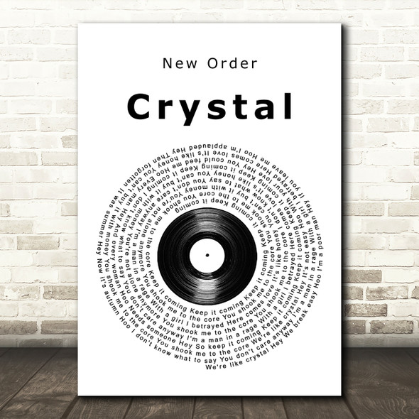 New Order Crystal Vinyl Record Song Lyric Music Art Print