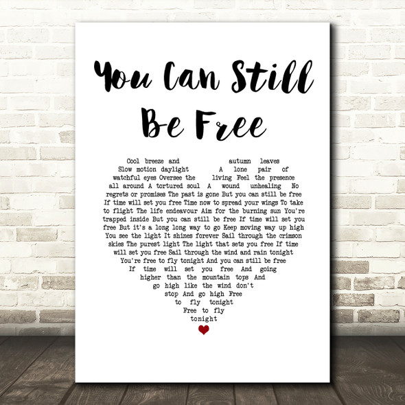 Savage Garden You Can Still Be Free White Heart Song Lyric Music Art Print