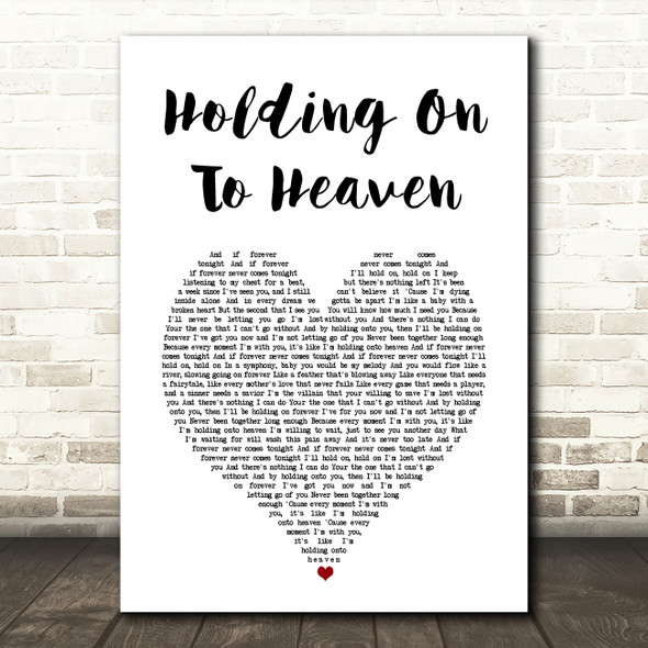 Nickelback Holding On to Heaven White Heart Song Lyric Music Art Print