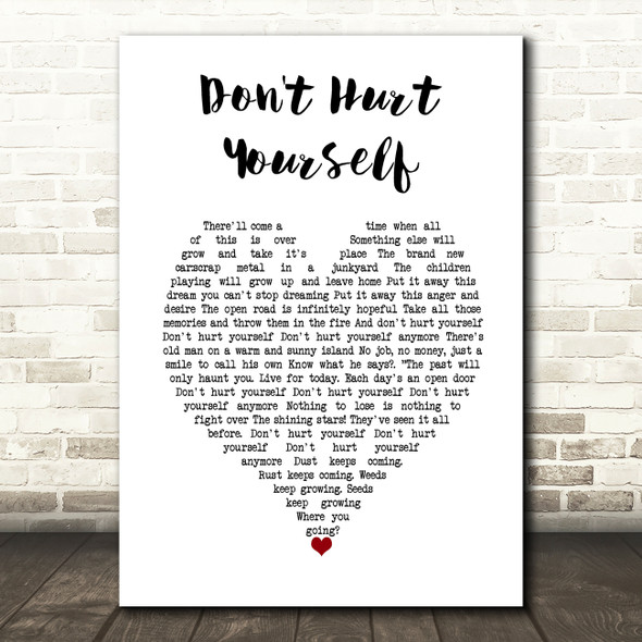Marillion Don't Hurt Yourself White Heart Song Lyric Music Art Print