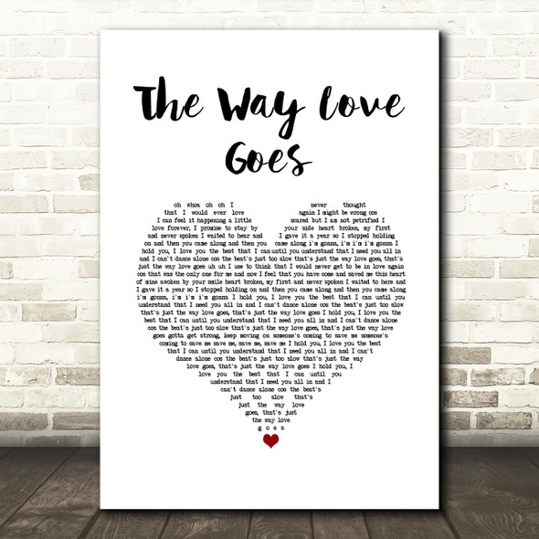 Lemar The Way Love Goes White Heart Song Lyric Music Art Print