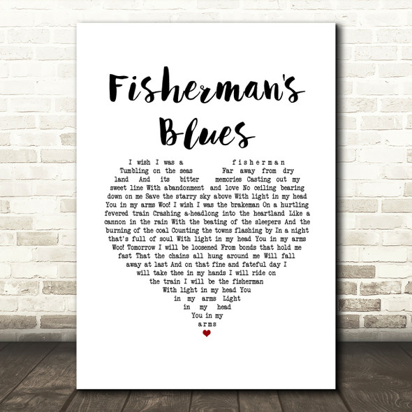 The Waterboys Fisherman's Blues White Heart Song Lyric Music Art Print