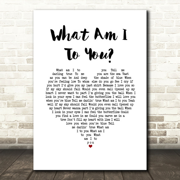 Norah Jones What Am I To You White Heart Song Lyric Music Art Print