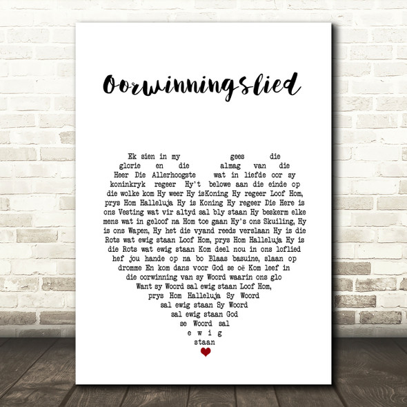 Piet Smit Oorwinningslied White Heart Song Lyric Music Art Print