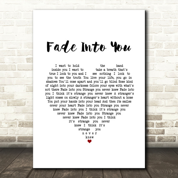 Mazzy Star Fade Into You White Heart Song Lyric Music Art Print