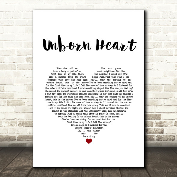 Dan Hill Unborn Heart White Heart Song Lyric Music Art Print