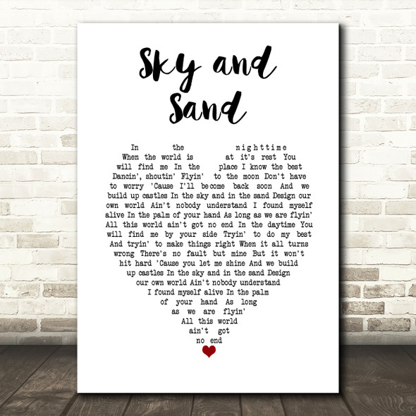 Paul Kalkbrenner Sky and Sand White Heart Song Lyric Music Art Print