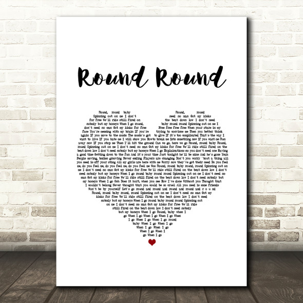 Sugababes Round Round White Heart Song Lyric Music Art Print