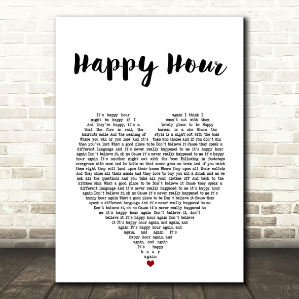 The Housemartins Happy Hour White Heart Song Lyric Music Art Print