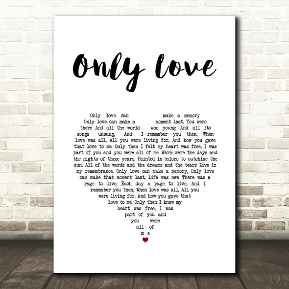 Nana Mouskouri Only Love White Heart Song Lyric Music Art Print