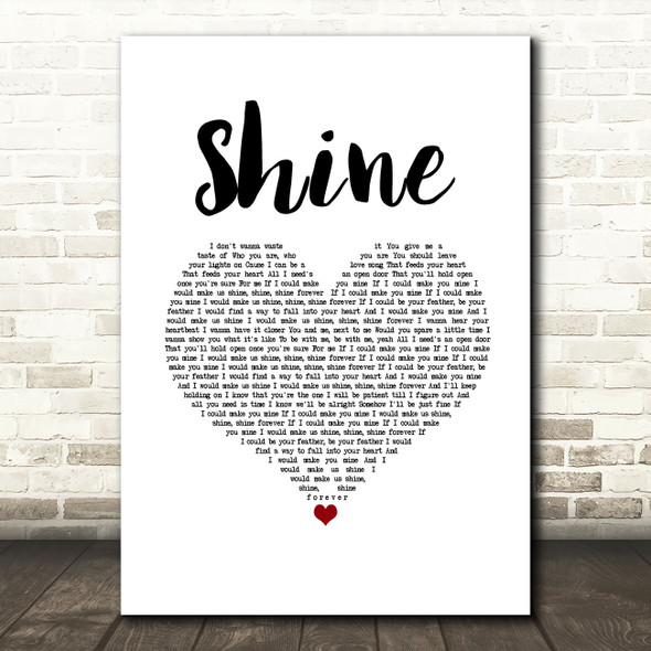 Gabrielle Shine White Heart Song Lyric Music Art Print