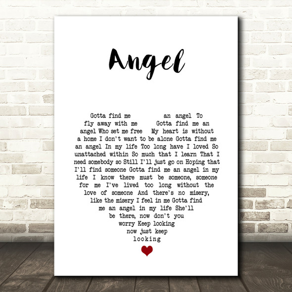 Simply Red Angel White Heart Song Lyric Music Art Print