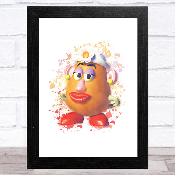 Mrs Potato Head Toy Story Splatter Art Children's Kids Wall Art Print