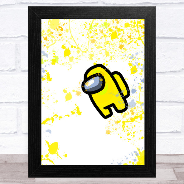 Among Us Yellow Splatter Art Children's Kids Wall Art Print