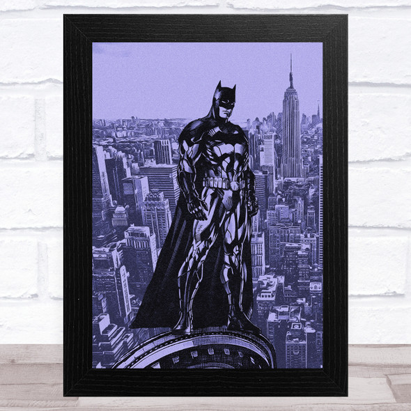 Batman Purple Cityscape Children's Kids Wall Art Print