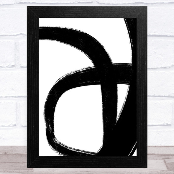 Abstract Black White Swirls Design 3 Home Wall Art Print