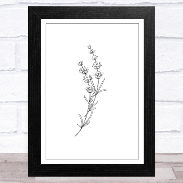 Vintage Simple Lavender Flower Home Wall Art Print