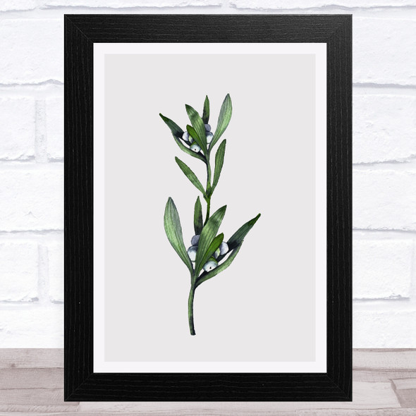 Mistletoe On Taupe Background Home Wall Art Print