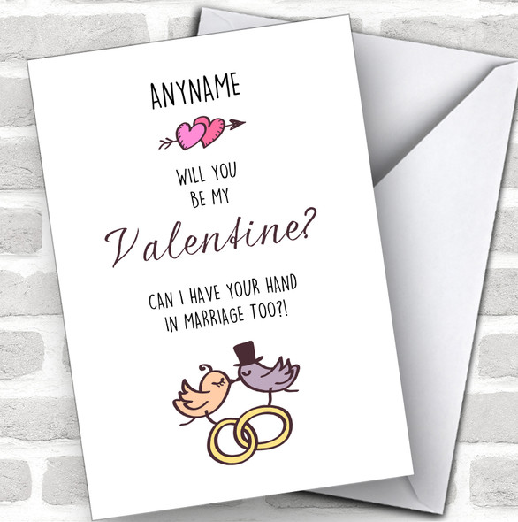 Be Mine Marry Me Personalized Valentine's Day Card