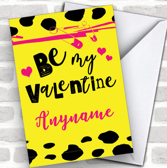 Neon Punk Style Personalized Valentine's Day Card