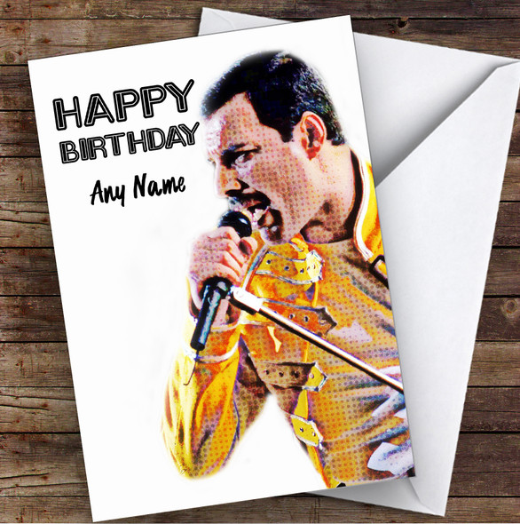 Freddie Mercury Pop Art Celebrity Personalized Birthday Card