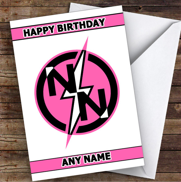Norris Nuts You Tubers Pink Lightening Logo Children's Kids Birthday Card