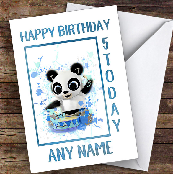 Bing Bunny Pando Splatter Art Children's Kids Personalized Birthday Card