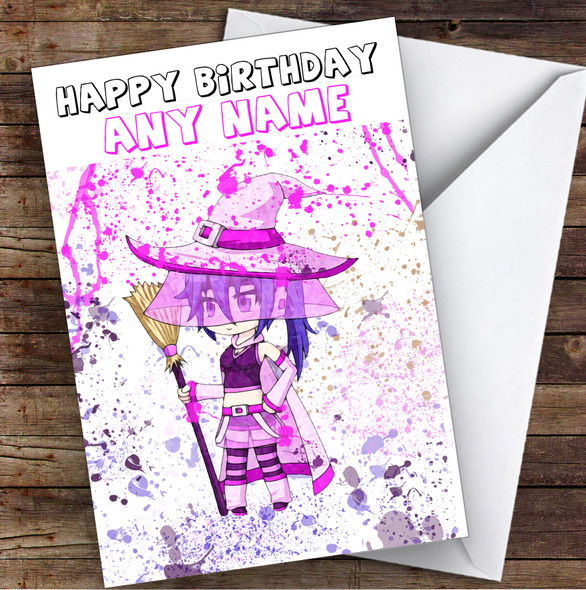 Gatcha Life Feeling Witchy Splatter Art Children's Kids Birthday Card