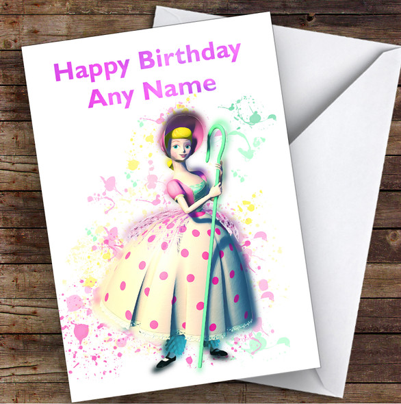 Personalized Disney Snow White Children's Birthday Card - Red Heart Print