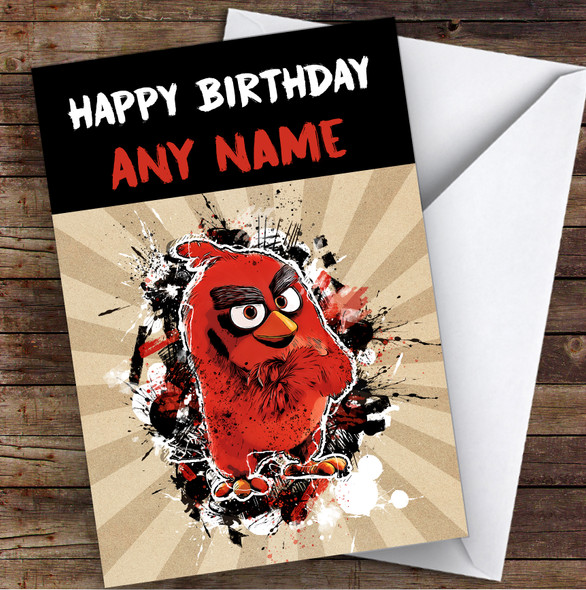 The Angry Birds Splatter Children's Kids Personalized Birthday Card