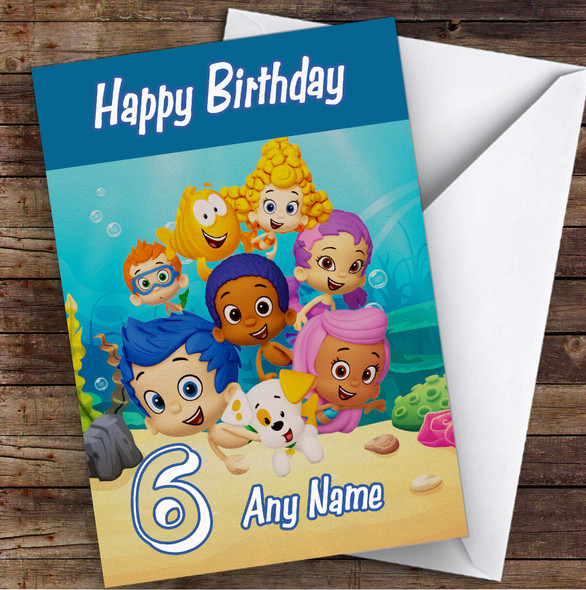 Bubble Guppies Vintage Children's Kids Personalized Birthday Card