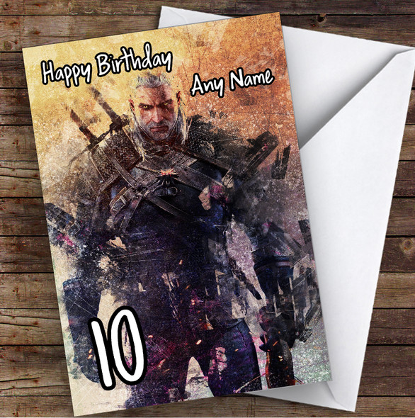 The Witcher Vintage Children's Kids Personalized Birthday Card