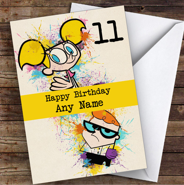 Dee Dee And Dexter Children's Kids Personalized Birthday Card