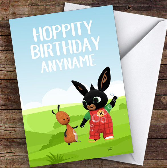 Bing Bunny Hoppity Children's Kids Personalized Birthday Card