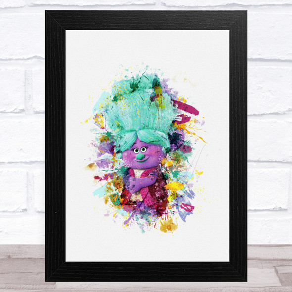 Trolls Purple Watercolor Splatter Children's Kid's Wall Art Print