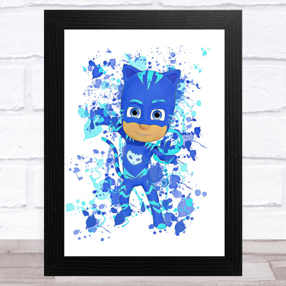 P Masks Cat Boy Splatter Art Children's Kid's Wall Art Print