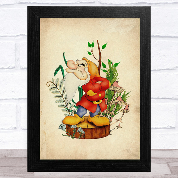 Grumpy Dwarf Snow White Children's Kid's Wall Art Print