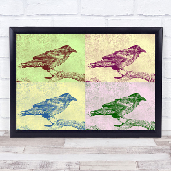 Vintage Crow Screen Print Animal Wall Art Print