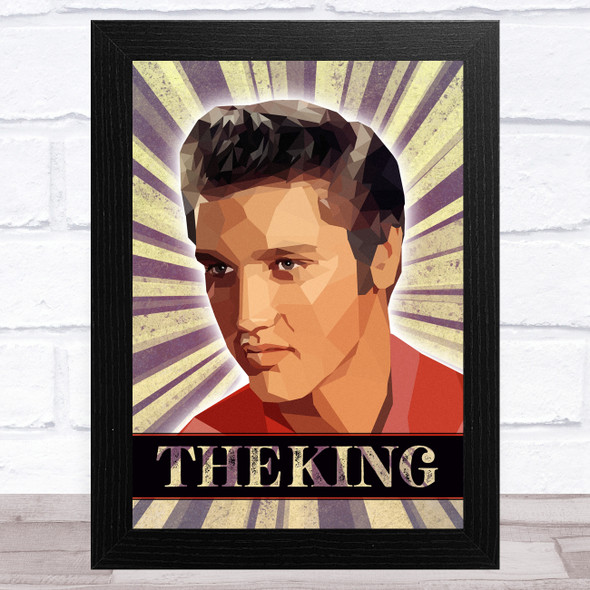 Elvis Presley Polygon The King Vintage Burst Celeb Wall Art Print
