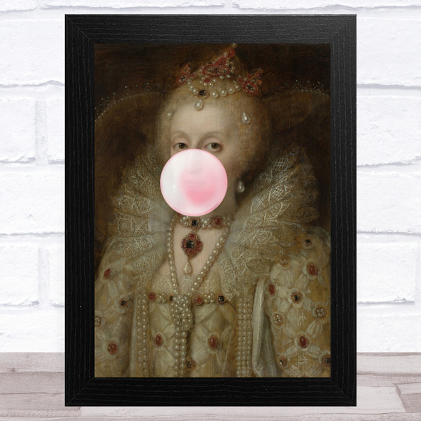 Renaissance Humour Bubblegum Queen Funny Eccentric Wall Art Print