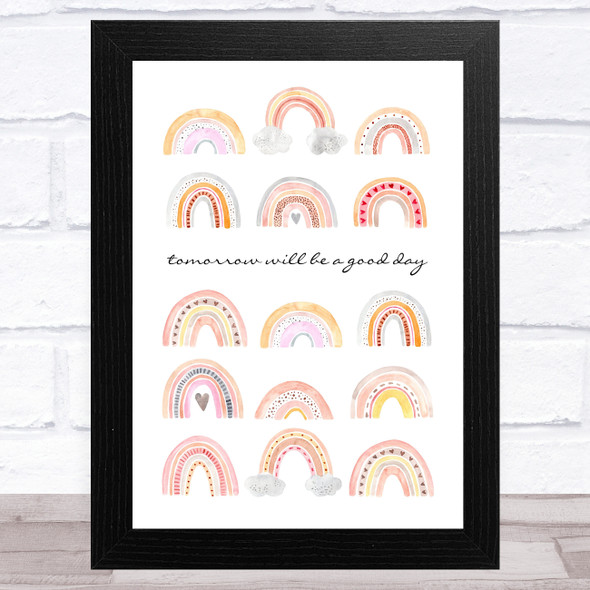 Captain Tom Tomorrow Will Be Watercolor Rainbows Statement Wall Art Print