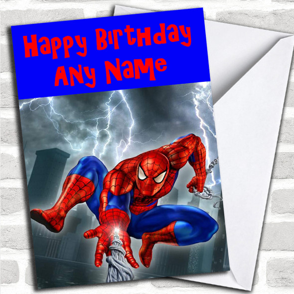 Spiderman Web Personalized Birthday Card