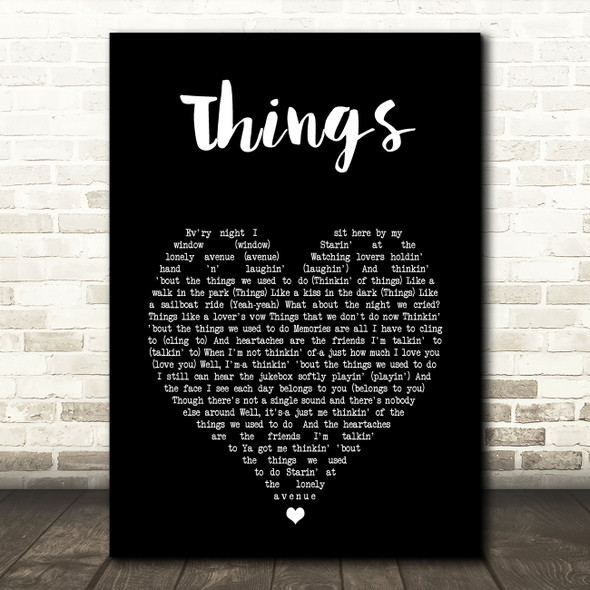 Robbie Williams Things Black Heart Song Lyric Music Art Print