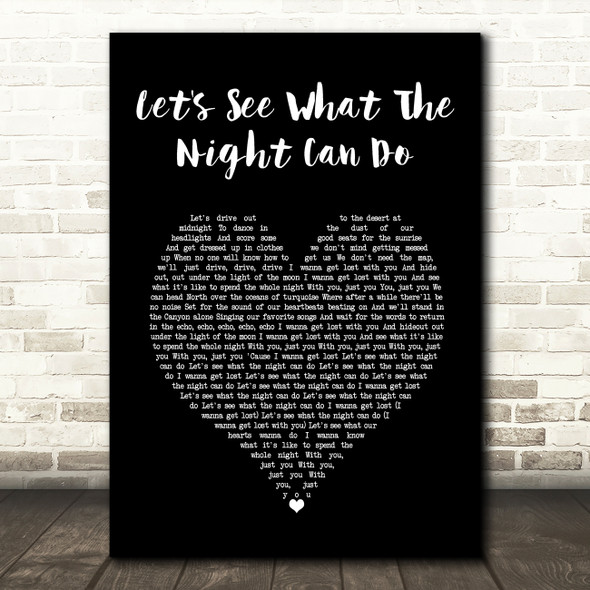 Jason Mraz Let's See What The Night Can Do Black Heart Song Lyric Art Print