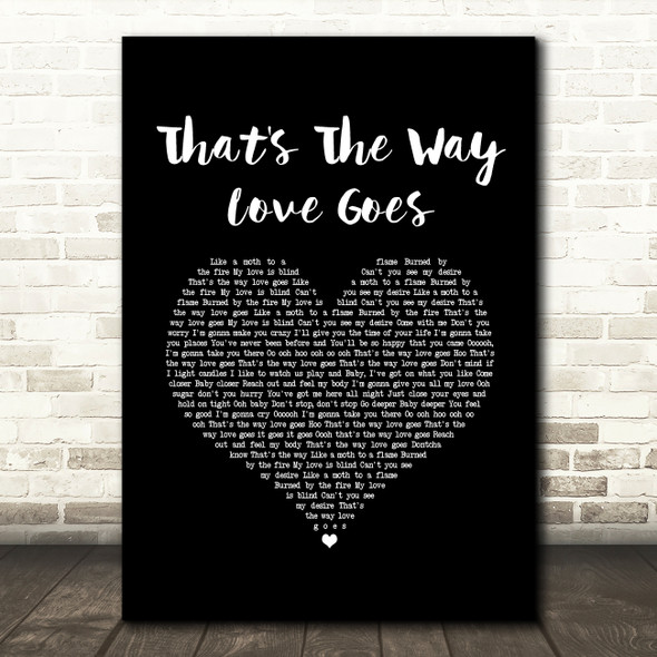 Janet Jackson That's the Way Love Goes Black Heart Song Lyric Art Print
