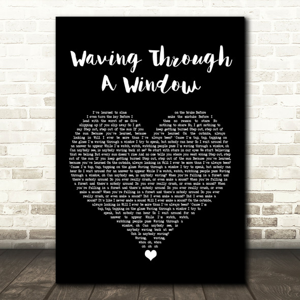 Dear Evan Hansen Owl City Waving Through A Window Black Heart Song Lyric Art Print