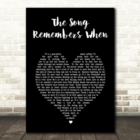 Trisha Yearwood The Song Remembers When Black Heart Song Lyric Art Print