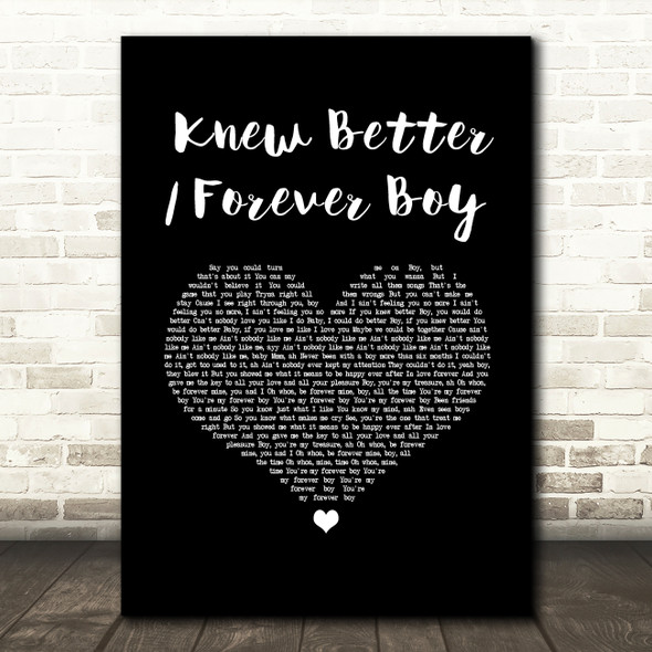 Ariana Grande Knew Better Forever Boy Black Heart Song Lyric Art Print