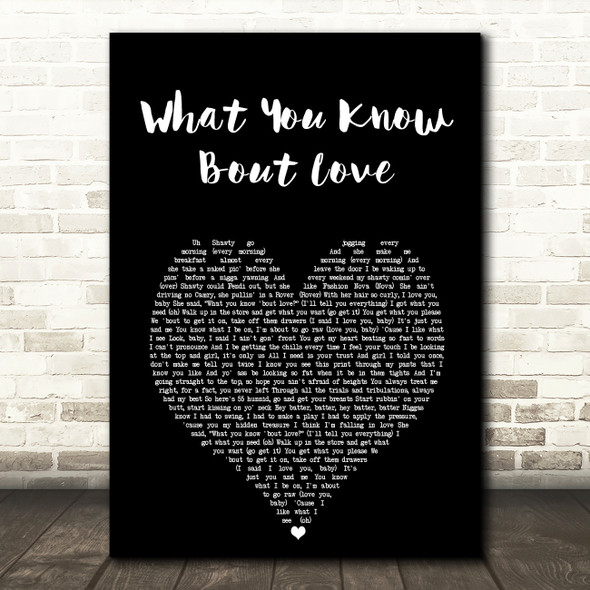 Pop Smoke What You Know Bout Love Black Heart Song Lyric Art Print